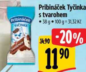 Pribináček Tyčinka s tvarohem, 38 g 