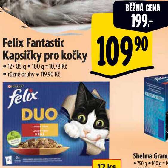 Felix Fantastic Kapsičky pro kočky, 12x 85 g 