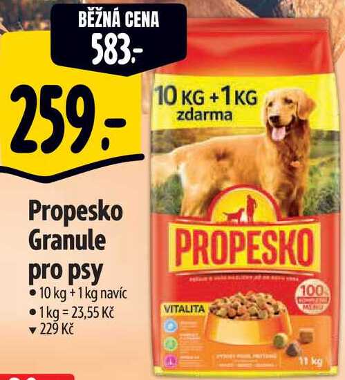 Propesko Granule pro psy , 10 kg + 1 kg navíc 