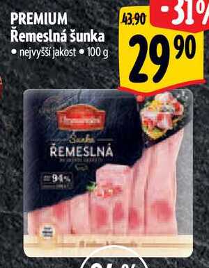 PREMIUM Řemeslná šunka, 100 g 