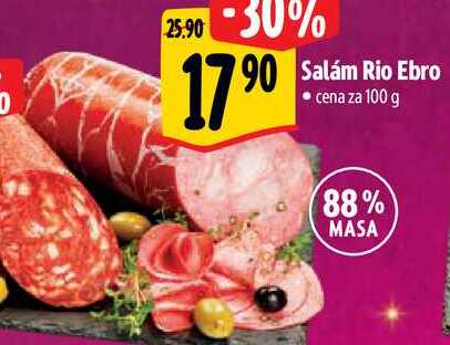 Salám Rio Ebro, cena za 100 g  