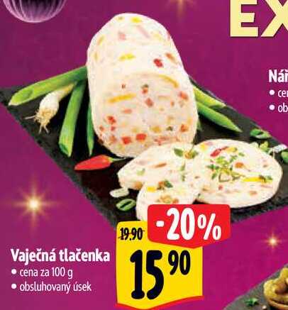 Vaječná tlačenka, cena za 100 g 