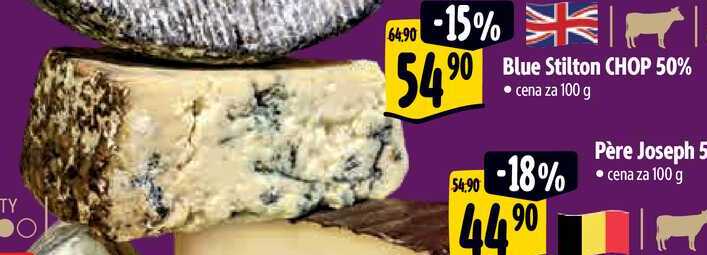 Blue Stilton CHOP 50%, cena za 100 g