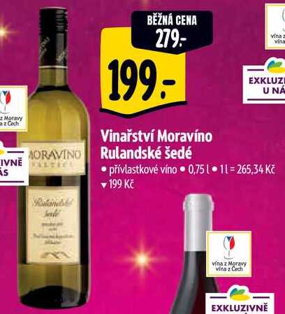 Vinařství Moravíno Rulandské šedé, 0,75 l