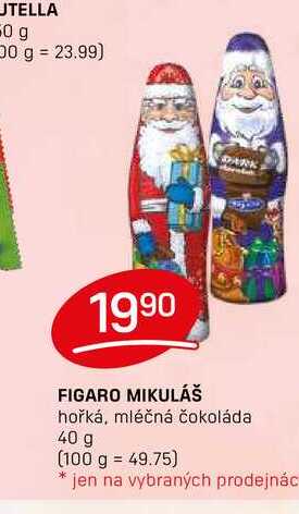 FIGARO MIKULÁŠ hořká, mléčná čokoláda 40 g