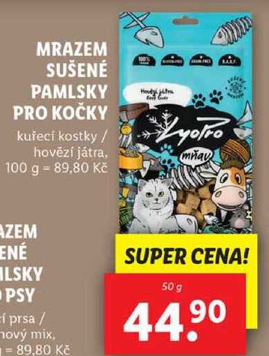 MRAZEM SUŠENÉ PAMLSKY PRO KOČKY, 50 g