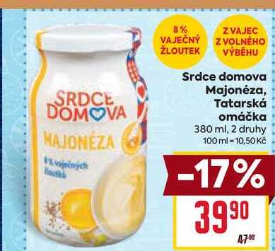 Srdce domova Majonéza, Tatarská omáčka 380 ml