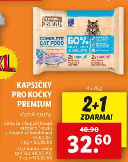 KAPSIČKY PRO KOČKY PREMIUM, 4x 85 g