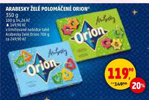 ARABESKY ŽELÉ POLOMÁČENÉ ORION, 350 g