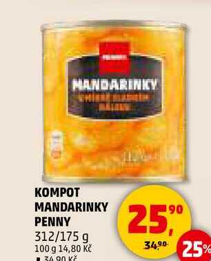 KOMPOT MANDARINKY PENNY, 312/175 g 