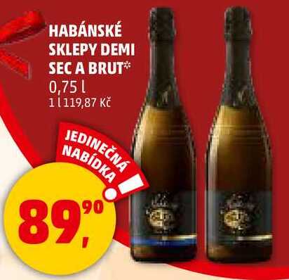 HABÁNSKÉ SKLEPY DEMI SEC A BRUT, 0,75 l