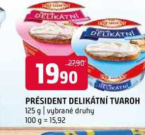 Président delikátní tvaroh 125 g vybrané druhy 