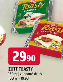 Zott toasty 150 g vybrané druhy 