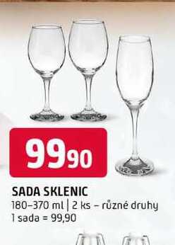 Sada sklenic 180-370 ml 2 ks různé druhy 1 sada 