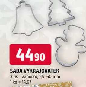 Sada vykrajovátek 3 ks vánoční, 55-60 mm 1 ks 