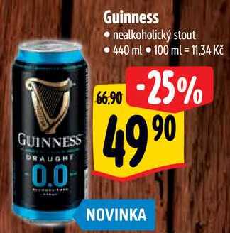 Guinness nealkoholický stout, 440 ml