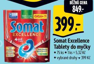 Somat Excellence Tablety do myčky, 75 ks