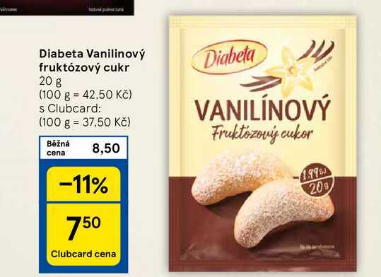 Diabeta Vanilinový fruktózový cukr, 20 g  v akci