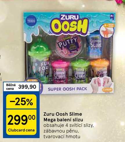 Zuru Oosh Slime Mega balení slizu obsahuje 4 svítící slizy
