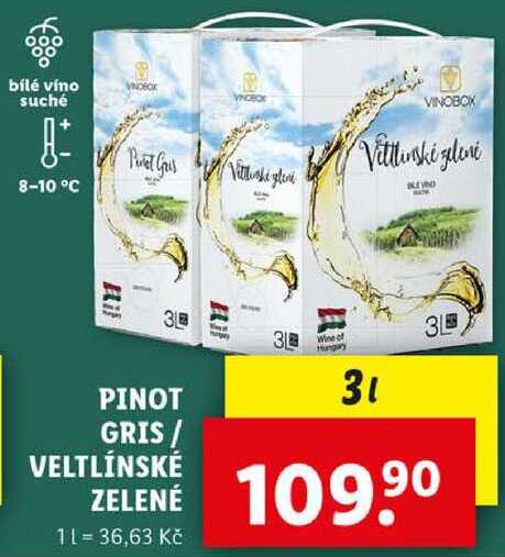 PINOT GRIS/VELTLÍNSKÉ ZELENÉ, 3 l