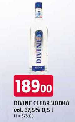 DIVINE CLEAR VODKA vol. 37,5% 0,5l v akci