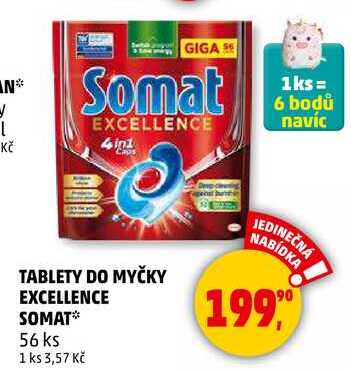 TABLETY DO MYČKY EXCELLENCE SOMAT, 56 ks 