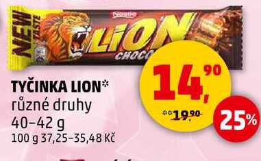 Nestlé TYČINKA LION různé druhy, 40-42 g  v akci