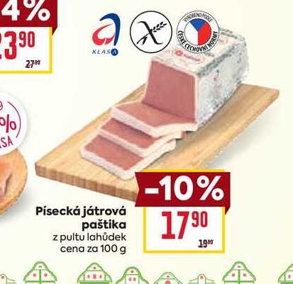 Písecká játrová paštika z pultu lahůdek cena za 100g