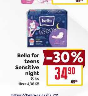 Bella for teens Sensitive night 8 ks