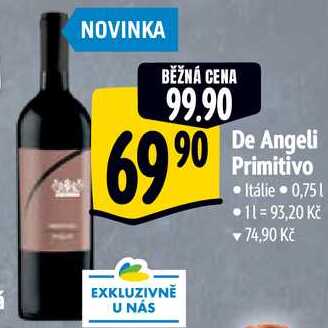 De Angeli Primitivo, 0,75 l