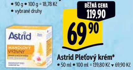 Astrid Pleťový krém, 50 ml