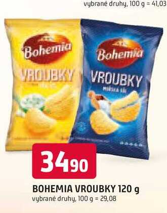 Bohemia Vroubky 120g, vybrané druhy