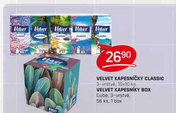 VELVET KAPESNÍKY BOX Cube, 3-vrstvé, 56 ks, 1 box 