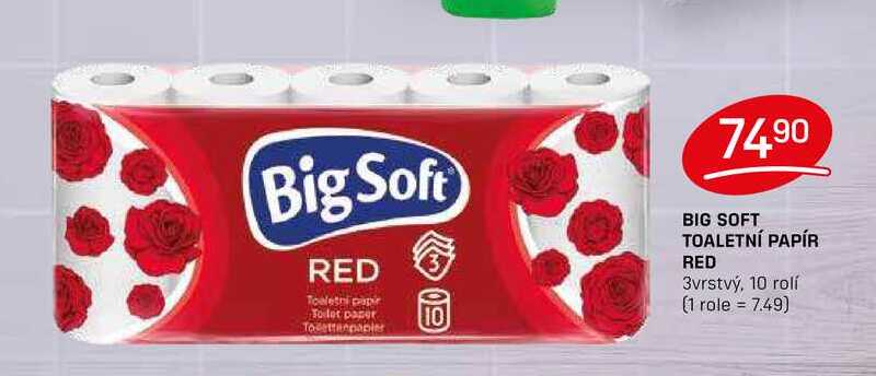 BIG SOFT TOALETNÍ PAPÍR RED 3vrstvý, 10 rolí