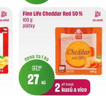 Fine Life Cheddar 50% 100g