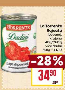 La Torrente Rajčata loupaná, krájená 400/260 g 