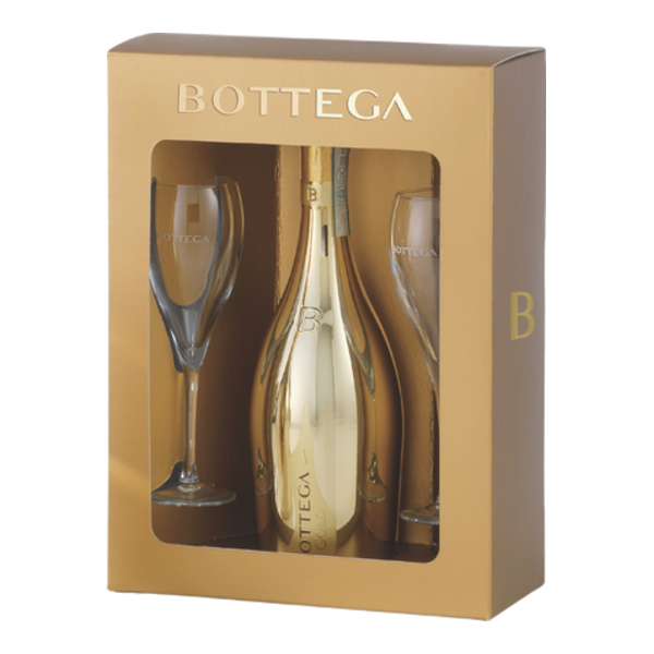 Bottega Gold Prosecco Spumante Brut DOC 750ml + 2 sklenice (dárkové balení)