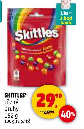 SKITTLES různé druhy, 152 g
