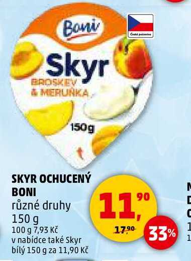 SKYR OCHUCENÝ BONI různé druhy, 150 g