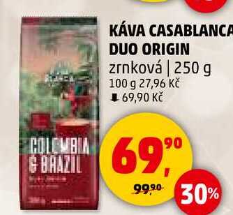 KÁVA CASABLANCA DUO ORIGIN zrnková, 250 g