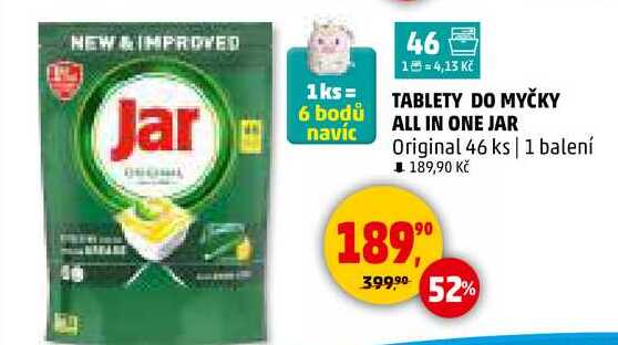 TABLETY DO MYČKY ALL IN ONE JAR Original, 46 ks