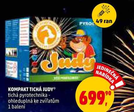 KOMPAKT TICHÁ JUDY tichá pyrotechnika - ohleduplná ke zvířatům, 1 balení 