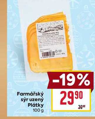 Farmářský sýr uzený Plátky 100 g