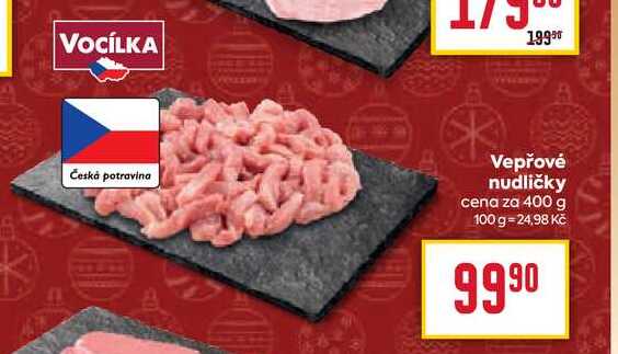 Vepřové nudličky cena za 400 g 