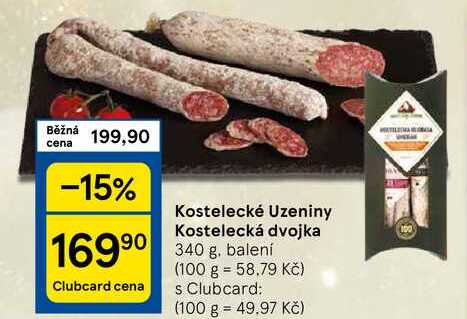 Kostelecké Uzeniny Kostelecká dvojka, 340 g, balení 