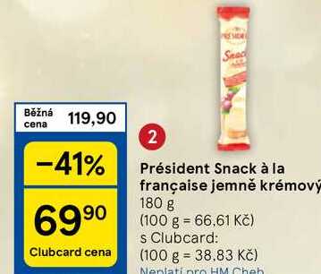 Président Snack à la française jemně krémový, 180 g 