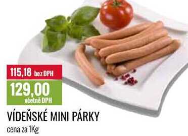 VÍDEŇSKÉ MINI PÁRKY cena za 1Kg 