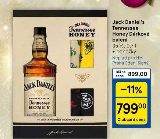 Jack Daniel's Tennessee Honey Dárkové balení 35%, 0.7 1 + ponožky 