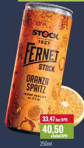 FERNET STOCK ORANZA SPRITZ 250ml