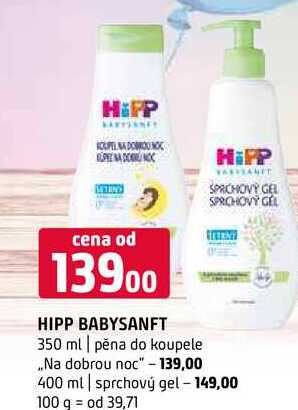 Hipp babysanft 350ml 400 ml sprchový gel vybrané druhy